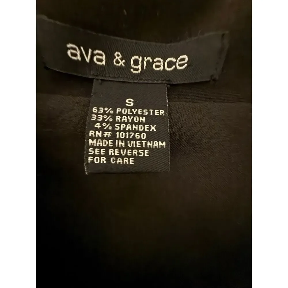 Ava & Grace Black Cropped Jacket Blazer Cape Sleeve Career Office Chic Size Smal - Picture 4 of 5